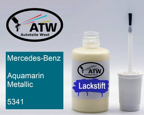 Mercedes-Benz, Aquamarin Metallic, 5341: 20ml Lackstift, von ATW Autoteile West.